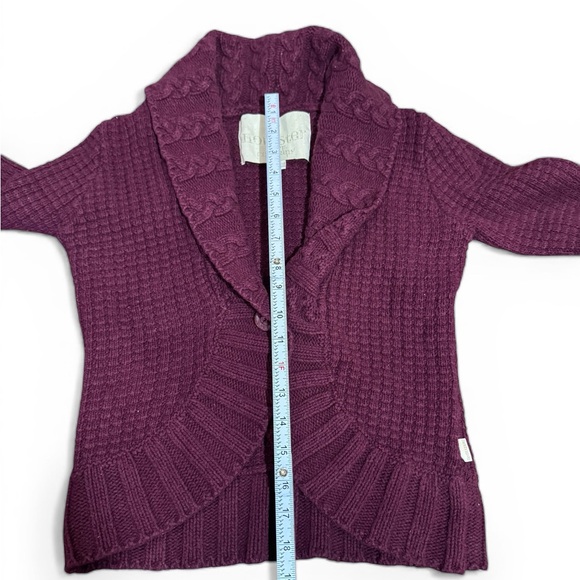 Y2K Hollister Chunky Cardigan Burgundy/Maroon - Picture 4 of 5
